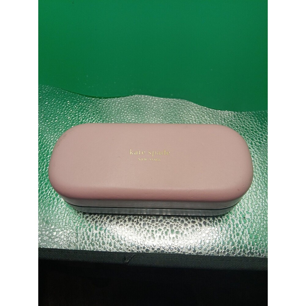 Kate Spade 6.5" Pink Green Sunglass Eyeglass Case Lined Hello Sunshine